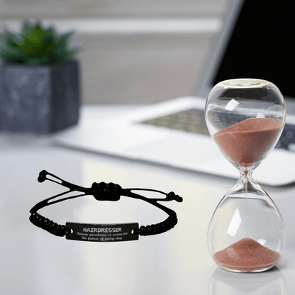 Sarcastic Hairdresser Black Rope Bracelet Gifts, Christmas Holiday Gifts for Hairdresser Birthday, Hairdresser: Because greatness is woven into the fabric of every day, Coworkers, Friends - Mallard Moon Gift Shop