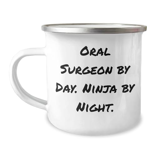 Spring Pet Products Oral Surgeon Gifts: Funny Christmas Memorable Presents for Oral Surgeon by Day Ninja by Night Enthusiast 12oz Stainless Steel Camping Mug - Mallard Moon Gift Shop