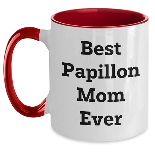 Spring Pet Products Best Papillon Mom Ever, Funny Papillon Dog Lover Gift, Two Tone Coffee Mug Birthday, Mother's Day, Chritmas Gifts - Mallard Moon Gift Shop