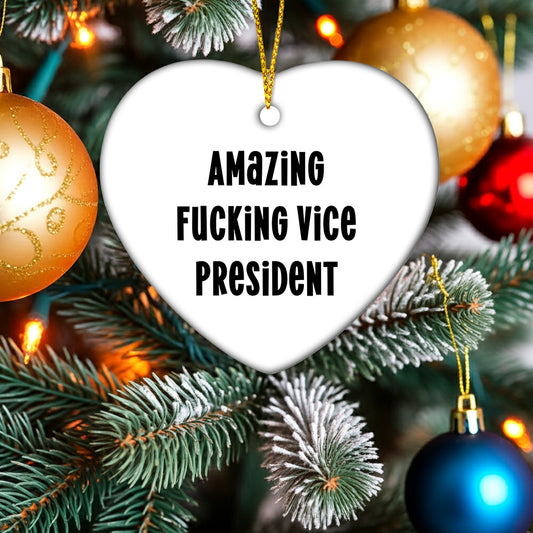Funny Vice President Christmas Ornament Gifts for Vice President from Friends and Family, Amazing Vice President Heart Ornament, Vice President Love Gift
