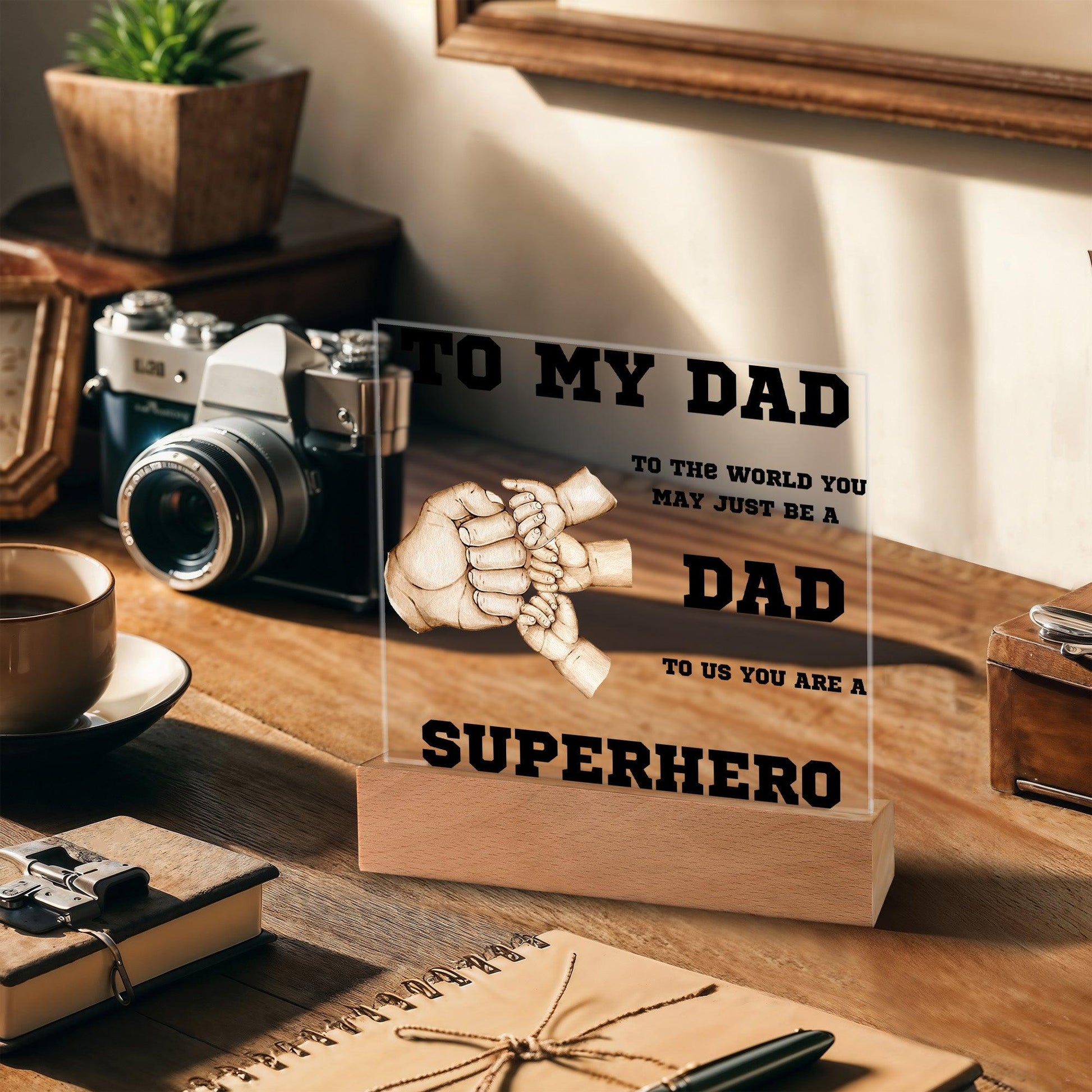To My Dad You Are A Superhero Personalized Acrylic Plaque - Mallard Moon Gift Shop