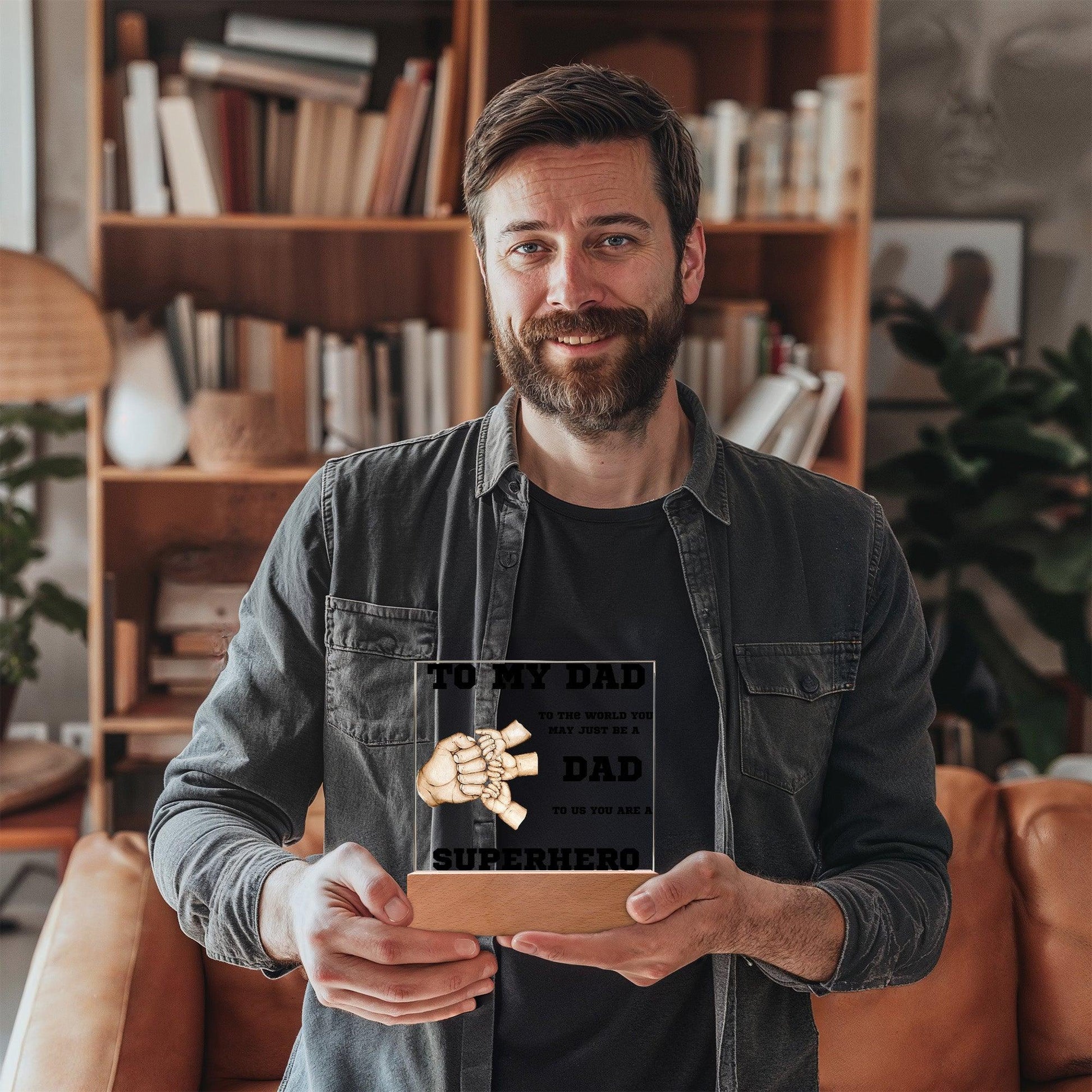 To My Dad You Are A Superhero Personalized Acrylic Plaque - Mallard Moon Gift Shop