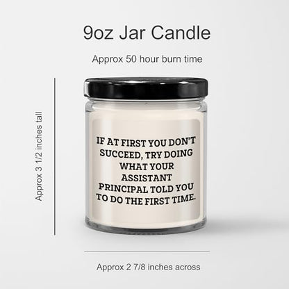 Gifts from Assistant Principals for The Win: Inspirational Funny Teacher Gifts for Christmas, Vanilla Soy Candle for Assistant Principals, 9oz Soy Wax Candle with Funny Quote - Mallard Moon Gift Shop