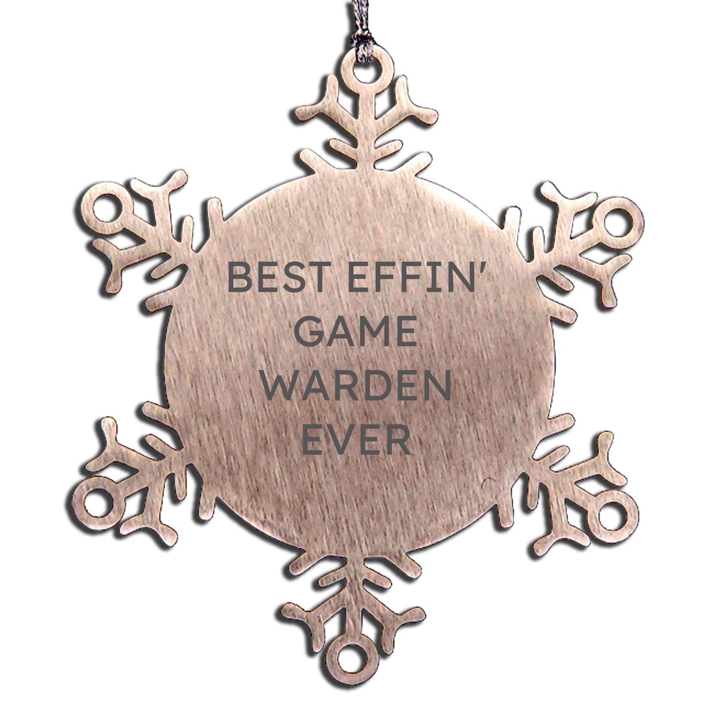 Funny Game Warden Gifts from Men - Best Effin' Game Warden Ever Snowflake Ornament for Christmas Unique Gifts