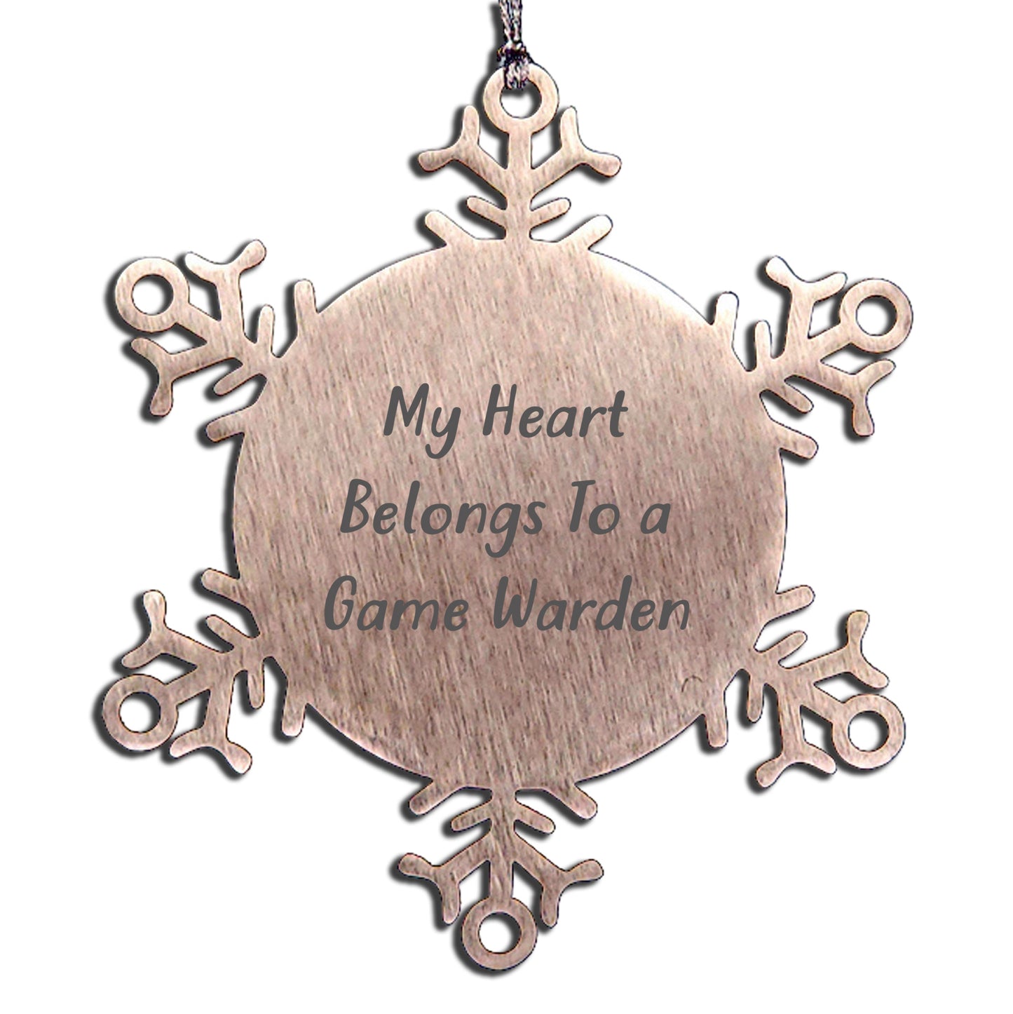 Game Warden Gifts, My Heart Belongs To A Game Warden Snowflake Ornament, Funny Quote, Christmas Unique Gifts from Friends, Gifts for Game Warden