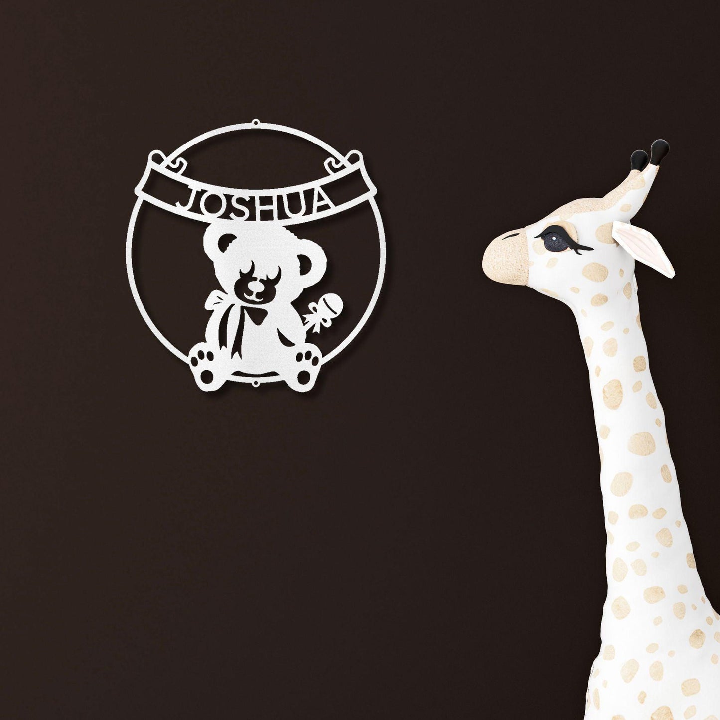 Cherished Teddy Bear: Personalized Metal Name Sign for Children - Mallard Moon Gift Shop