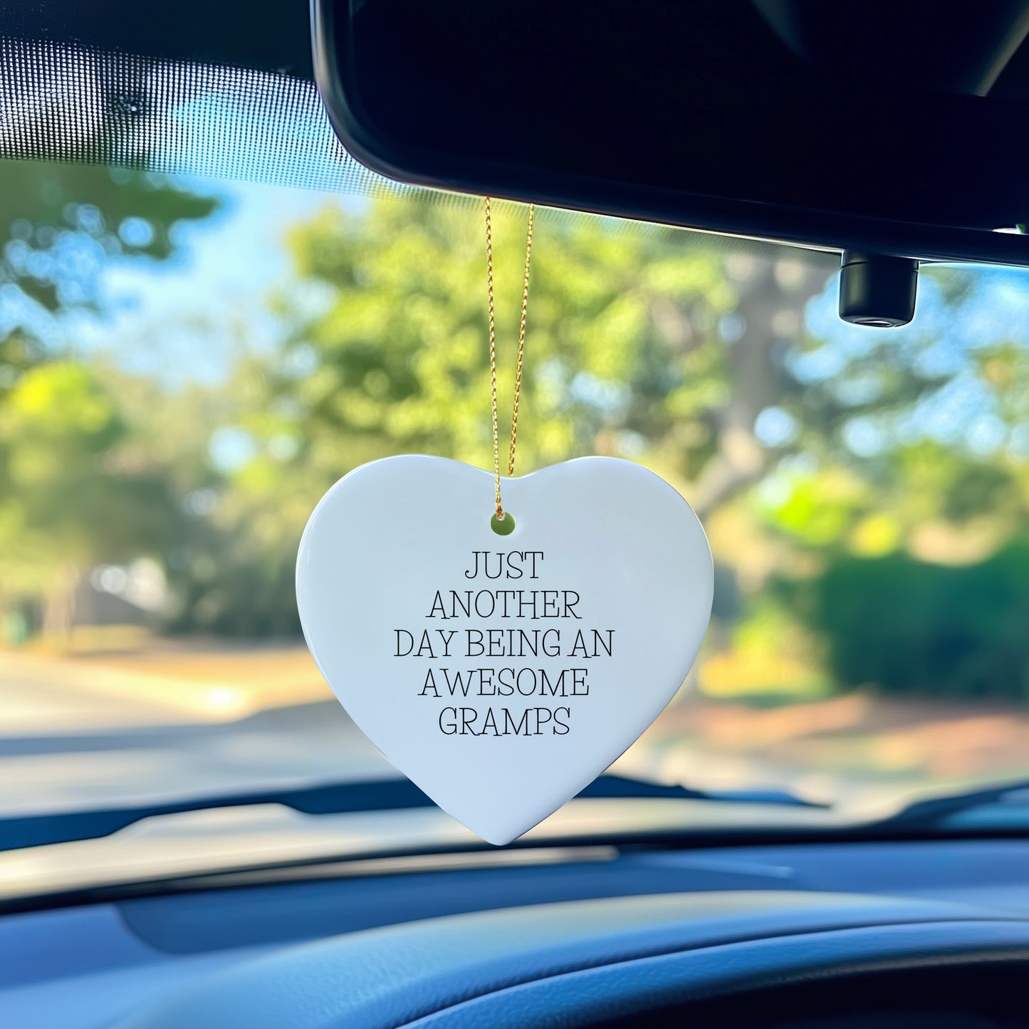 Funny Gramps Gifts from Family for Christmas Unique Heart Ornament 'Just Another Day Being An Awesome Gramps' Gifts for Men