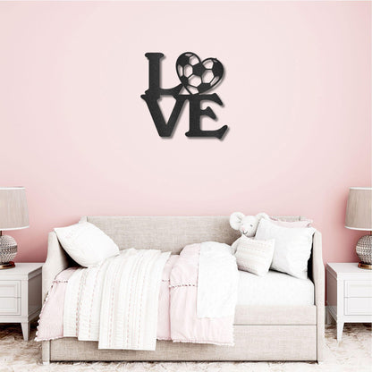 Soccer Love Steel Wall Sign Metal Art - Mallard Moon Gift Shop