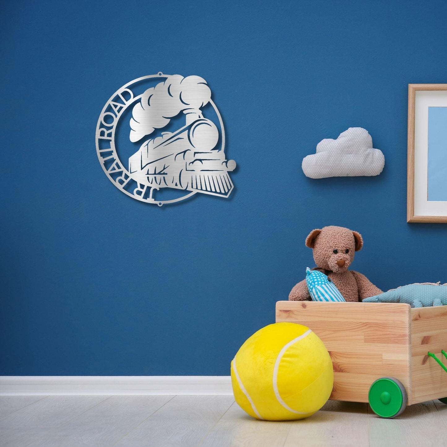 Steam Locomotive Train Custom Name Metal Art Wall Sign - Mallard Moon Gift Shop