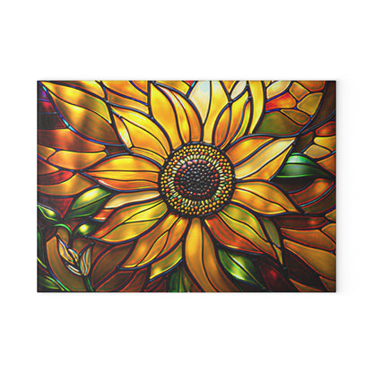 Vibrant Sunflower Glass Cutting Board, Kitchen Decor, Gift for Home Chefs, Unique Kitchen Accessories, Summer Gathering Decoration - Mallard Moon