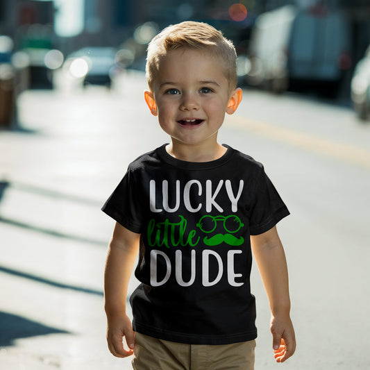 Lucky Little Dude Toddler T-Shirt – St. Patrick's Day Outfit for Boys – Funny Irish Holiday Shirt – Soft Cotton Tee - Mallard Moon Gift Shop