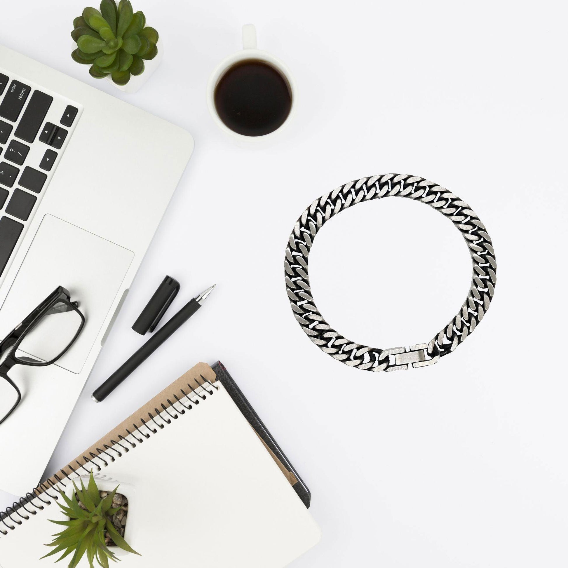 Grandfather Cuban Link Chain Bracelet Motivational Message Card Birthday Christmas Fathers Day Gifts- Life is learning to dance in the rain, finding good in each day. I'm always with you - Mallard Moon Gift Shop