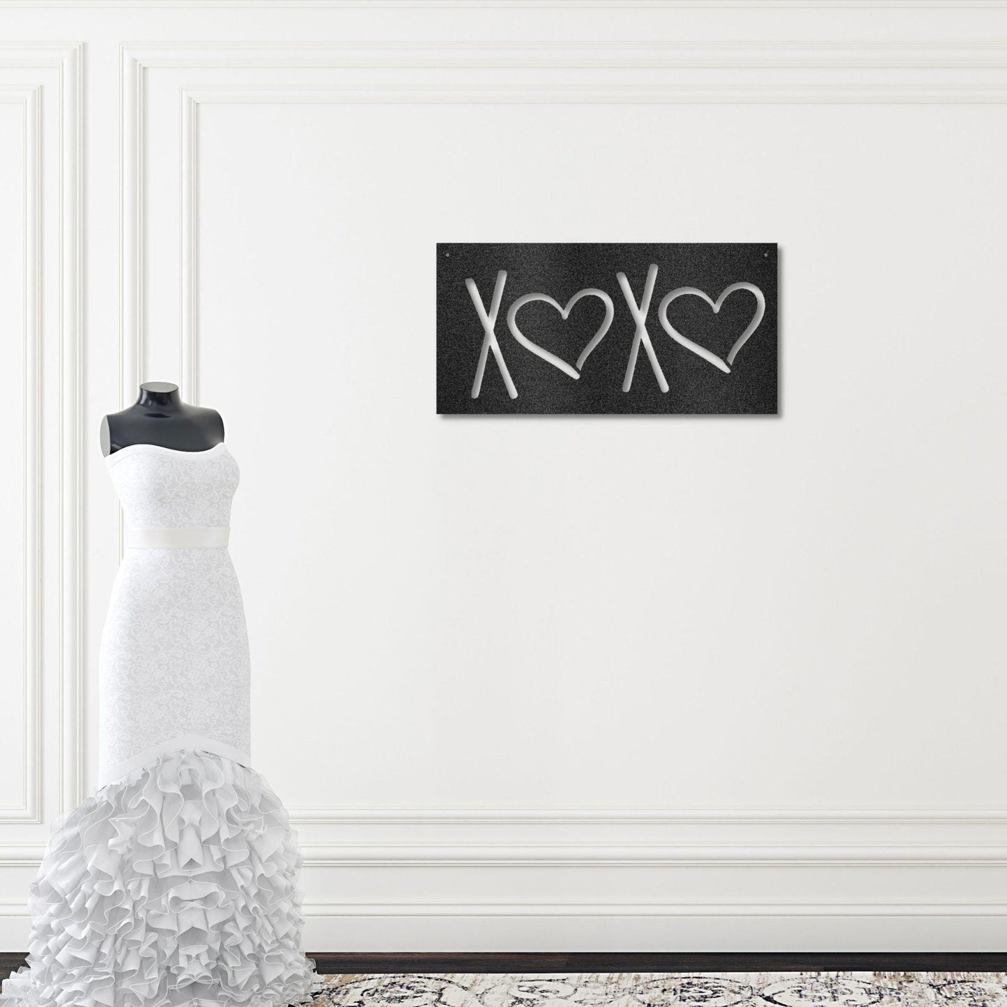 XOXO Hugs and Kisses Indoor Outdoor Steel Wall Sign - Mallard Moon Gift Shop