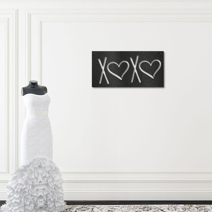 XOXO Hugs and Kisses Indoor Outdoor Steel Wall Sign - Mallard Moon Gift Shop