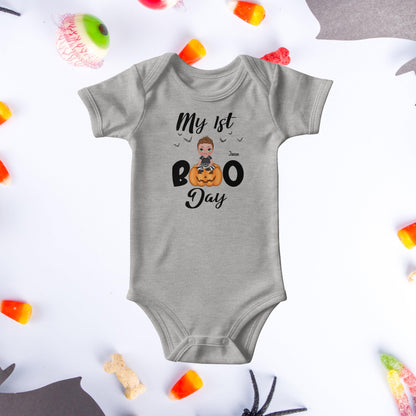 Halloween Baby Bodysuit - My First Boo Day Personalized Boy or Girl Gerber Onesie - Mallard Moon Gift Shop