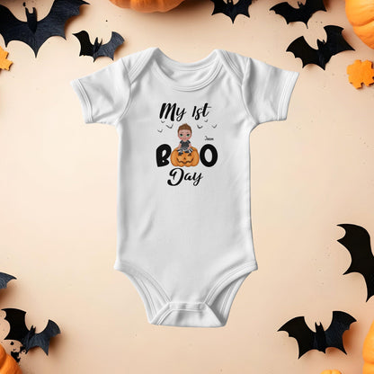 Halloween Baby Bodysuit - My First Boo Day Personalized Boy or Girl Gerber Onesie - Mallard Moon Gift Shop