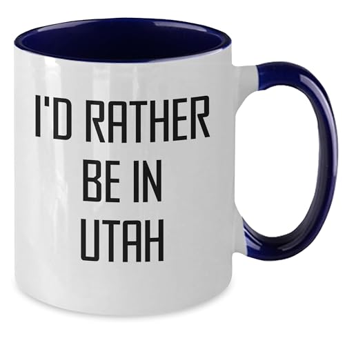 I'd Rather Be in Utah – Funny Two-Tone Coffee Mug Gift for Utah Lovers, Travelers, and Locals – Great Souvenir or Relocation Present - Mallard Moon Gift Shop