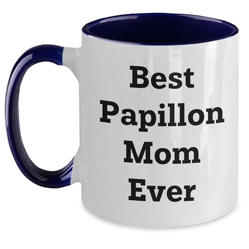 Spring Pet Products Best Papillon Mom Ever, Funny Papillon Dog Lover Gift, Two Tone Coffee Mug Birthday, Mother's Day, Chritmas Gifts - Mallard Moon Gift Shop