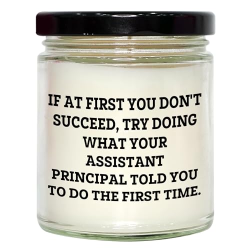 Gifts from Assistant Principals for The Win: Inspirational Funny Teacher Gifts for Christmas, Vanilla Soy Candle for Assistant Principals, 9oz Soy Wax Candle with Funny Quote - Mallard Moon Gift Shop