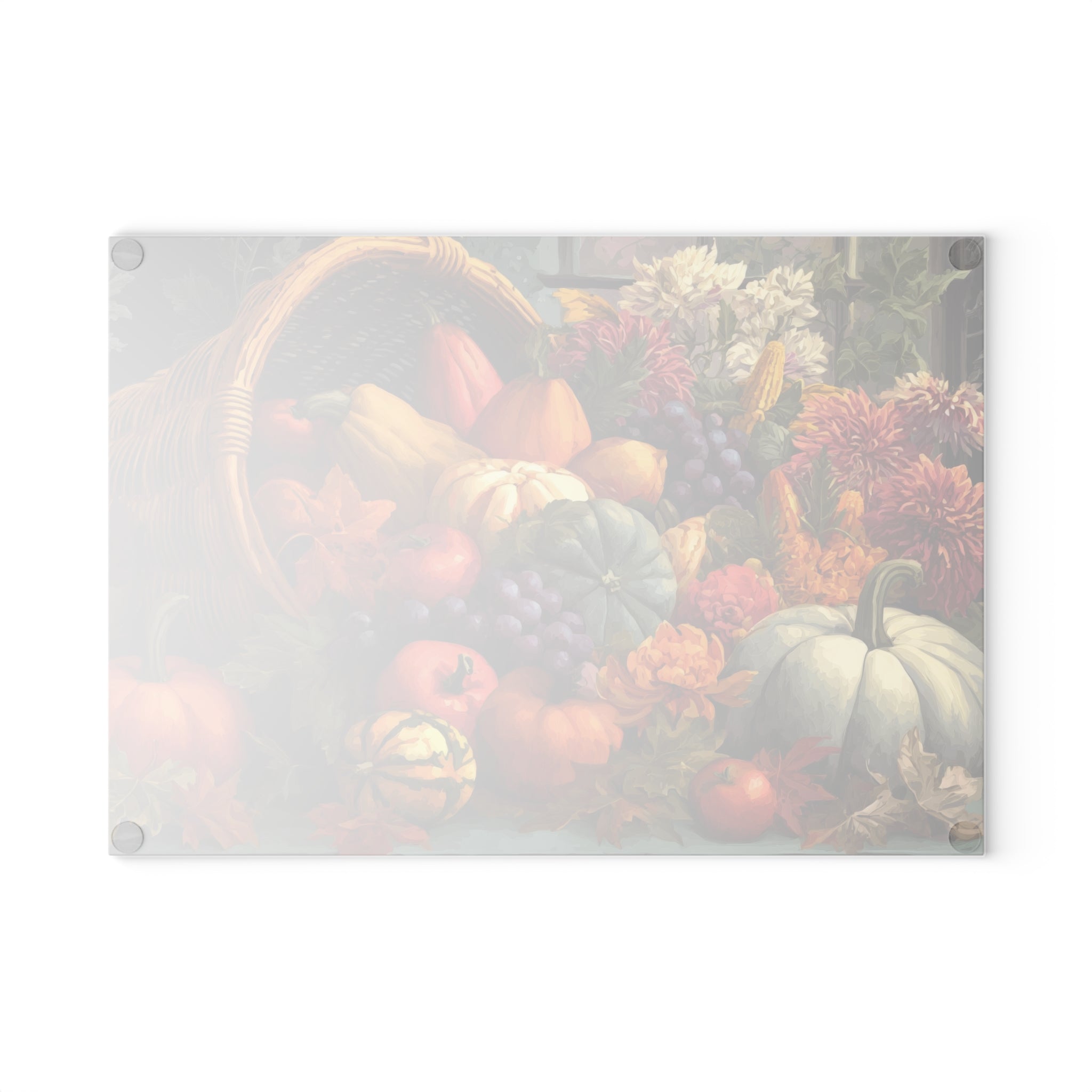 Glass Cutting Board - Fall Cornucopia Harvest Kitchen Decor