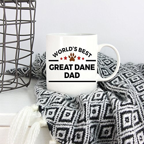 Spring Pet Products World's Best Great Dane Dad -  Funny Great Dane Lover White Ceramic Mug, Gift for Dog Moms, Dads, and Pet Parents - Mallard Moon Gift Shop