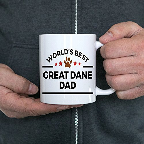 Spring Pet Products World's Best Great Dane Dad -  Funny Great Dane Lover White Ceramic Mug, Gift for Dog Moms, Dads, and Pet Parents - Mallard Moon Gift Shop