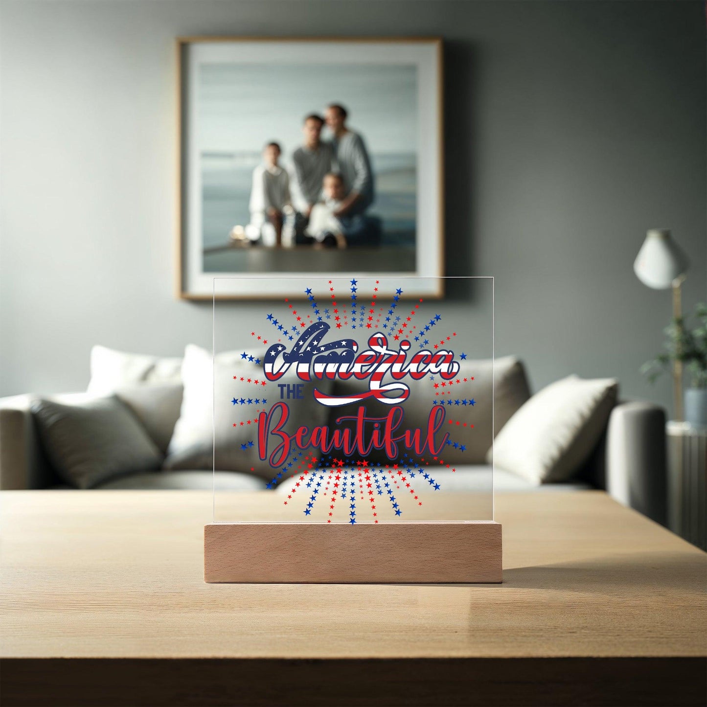 America the Beautiful Patriotic Acrylic Plaque - Mallard Moon Gift Shop