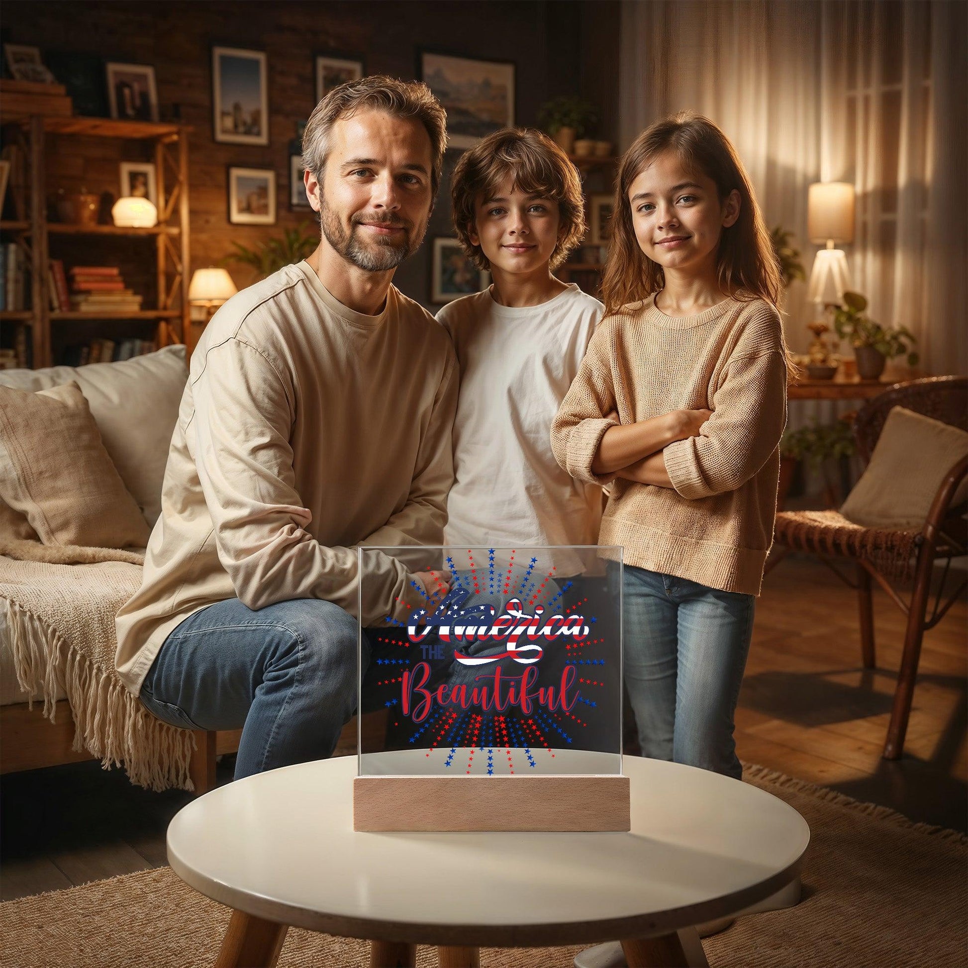 America the Beautiful Patriotic Acrylic Plaque - Mallard Moon Gift Shop