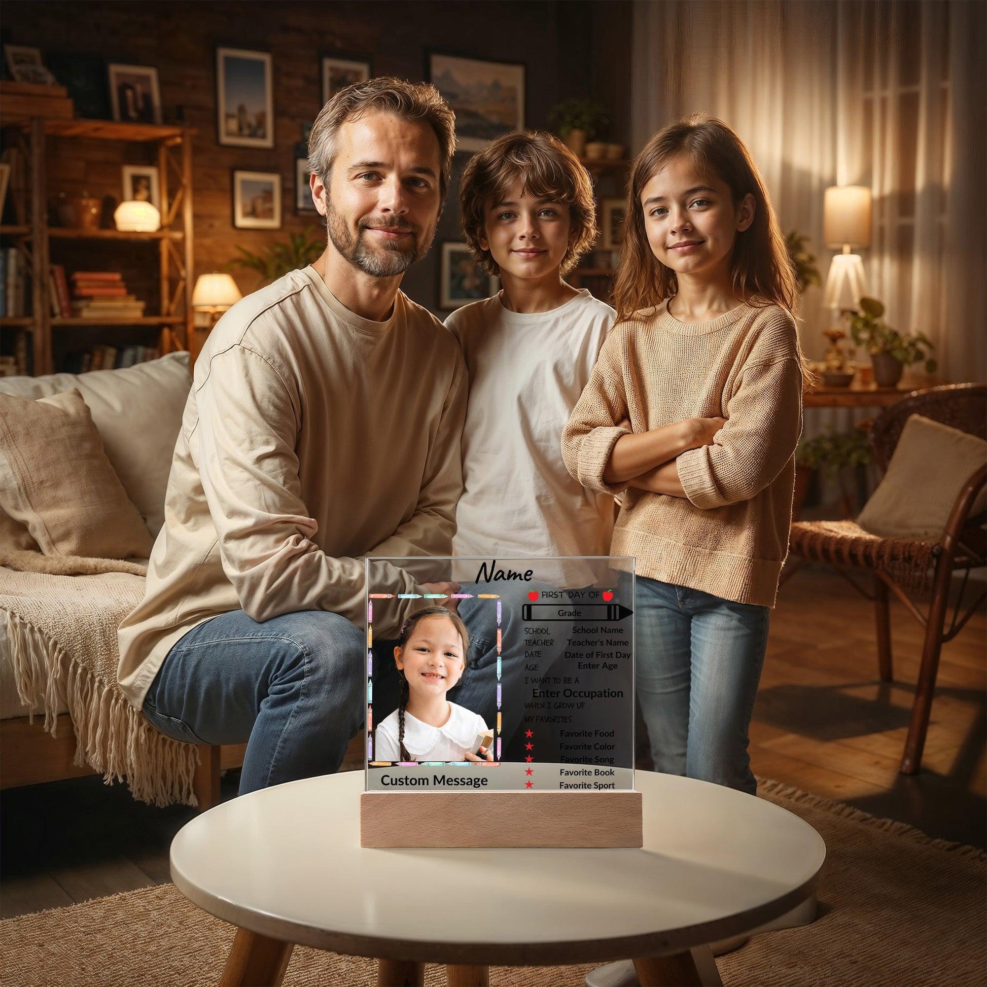 First Day of School Personalized Photo Acrylic Keepsake Plaque - Mallard Moon Gift Shop