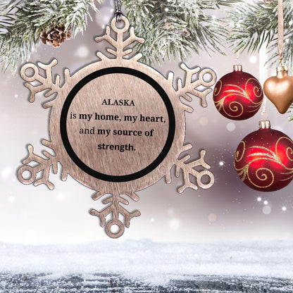 Alaska is my home Gifts, Lovely Alaska Birthday Christmas Snowflake Ornament For People from Alaska, Men, Women, Friends