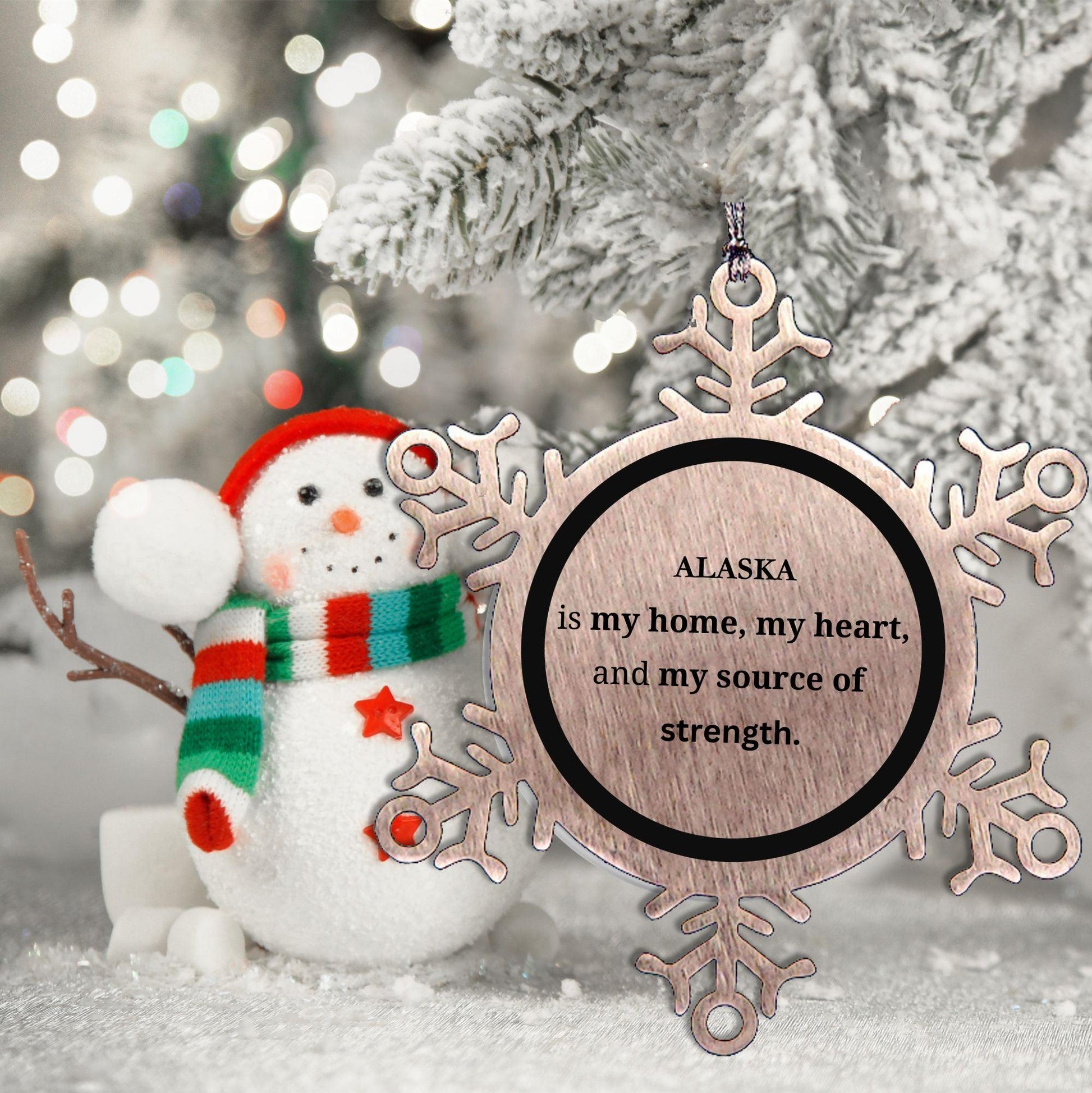 Alaska is my home Gifts, Lovely Alaska Birthday Christmas Snowflake Ornament For People from Alaska, Men, Women, Friends