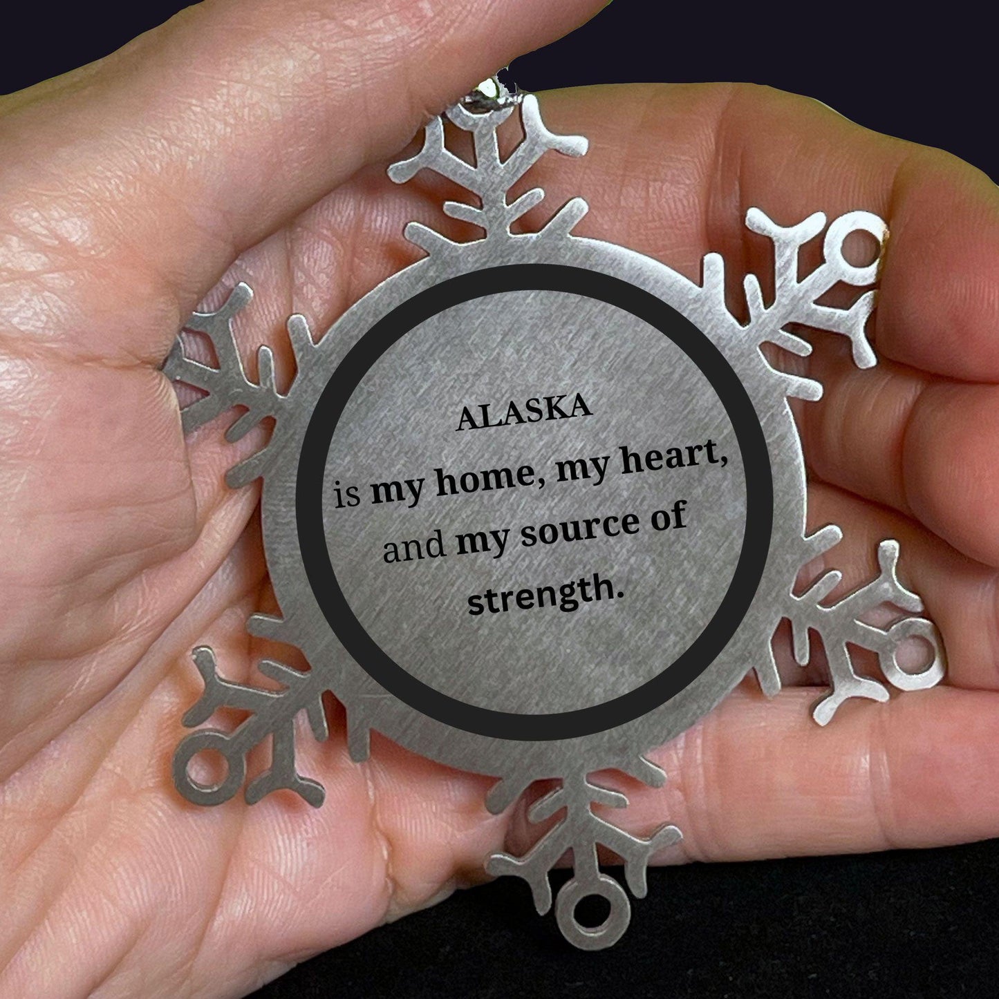 Alaska is my home Gifts, Lovely Alaska Birthday Christmas Snowflake Ornament For People from Alaska, Men, Women, Friends