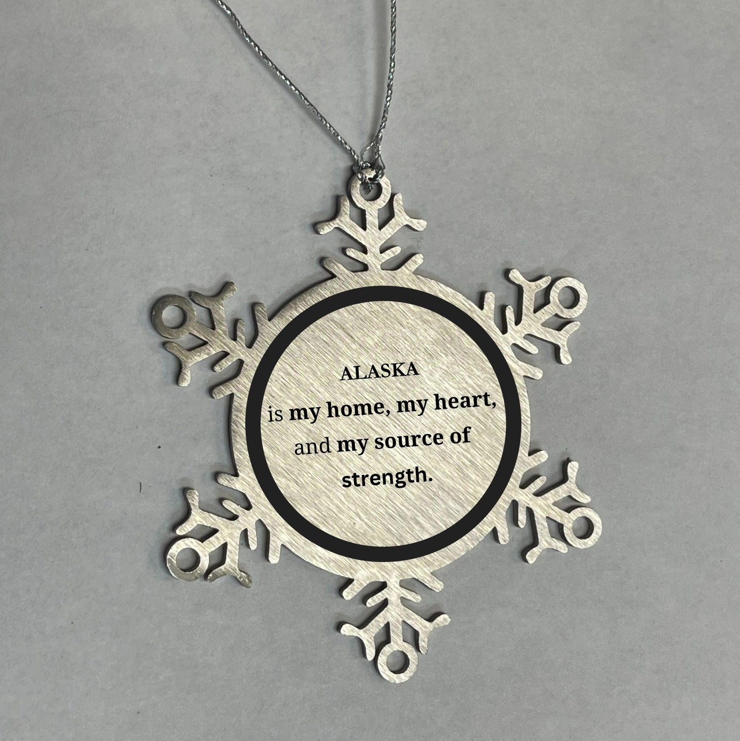 Alaska is my home Gifts, Lovely Alaska Birthday Christmas Snowflake Ornament For People from Alaska, Men, Women, Friends