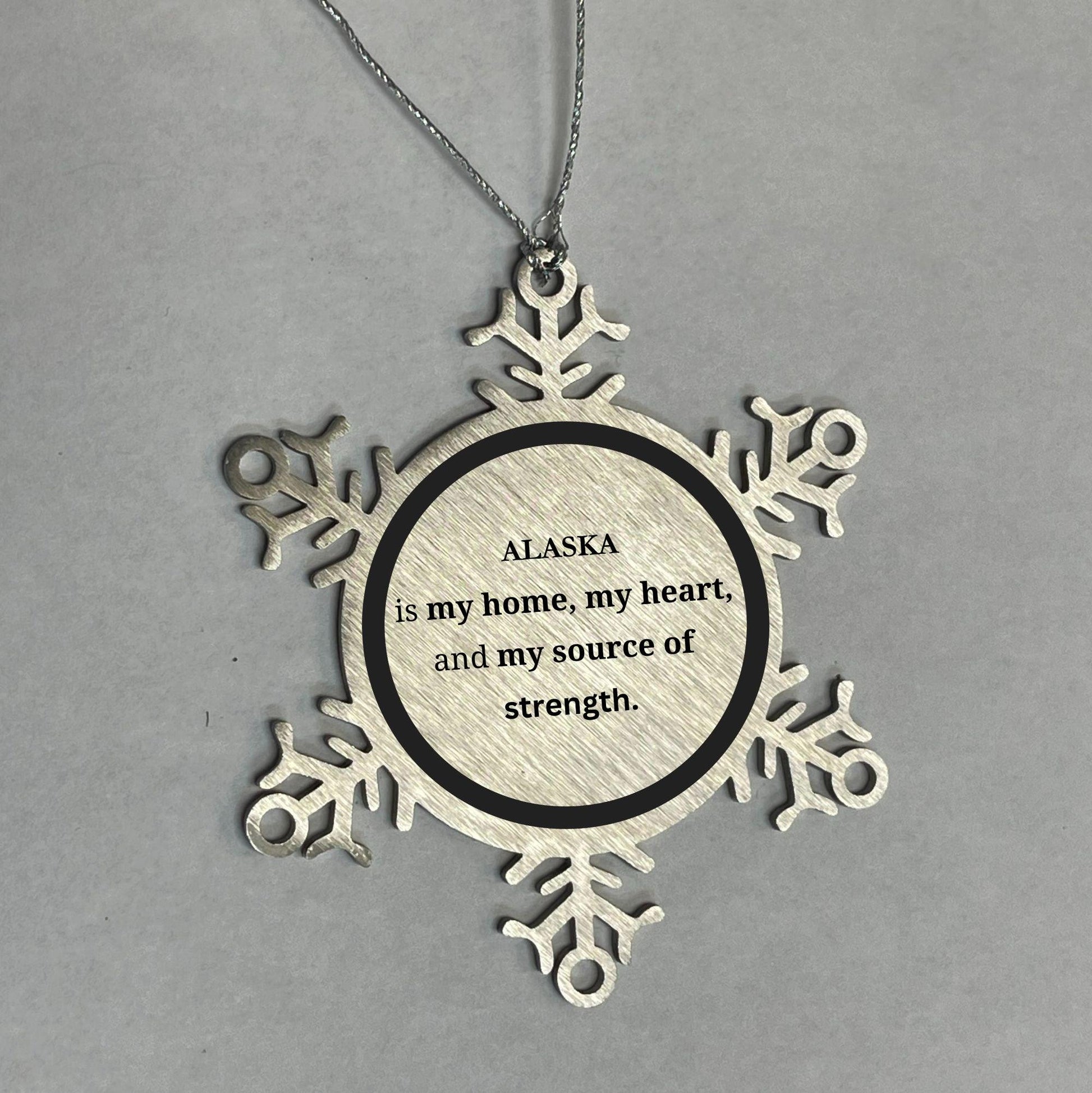 Alaska is my home Gifts, Lovely Alaska Birthday Christmas Snowflake Ornament For People from Alaska, Men, Women, Friends