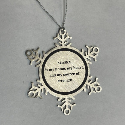 Alaska is my home Gifts, Lovely Alaska Birthday Christmas Snowflake Ornament For People from Alaska, Men, Women, Friends