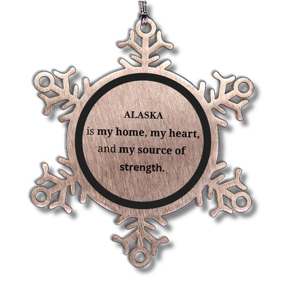 Alaska is my home Gifts, Lovely Alaska Birthday Christmas Snowflake Ornament For People from Alaska, Men, Women, Friends