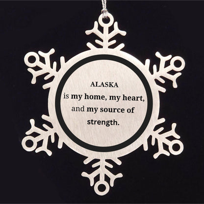 Alaska is my home Gifts, Lovely Alaska Birthday Christmas Snowflake Ornament For People from Alaska, Men, Women, Friends
