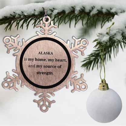 Alaska is my home Gifts, Lovely Alaska Birthday Christmas Snowflake Ornament For People from Alaska, Men, Women, Friends
