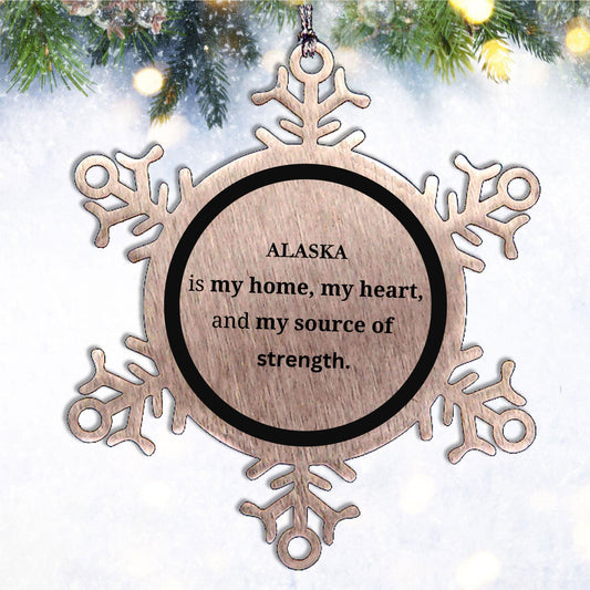 Alaska is my home Gifts, Lovely Alaska Birthday Christmas Snowflake Ornament For People from Alaska, Men, Women, Friends