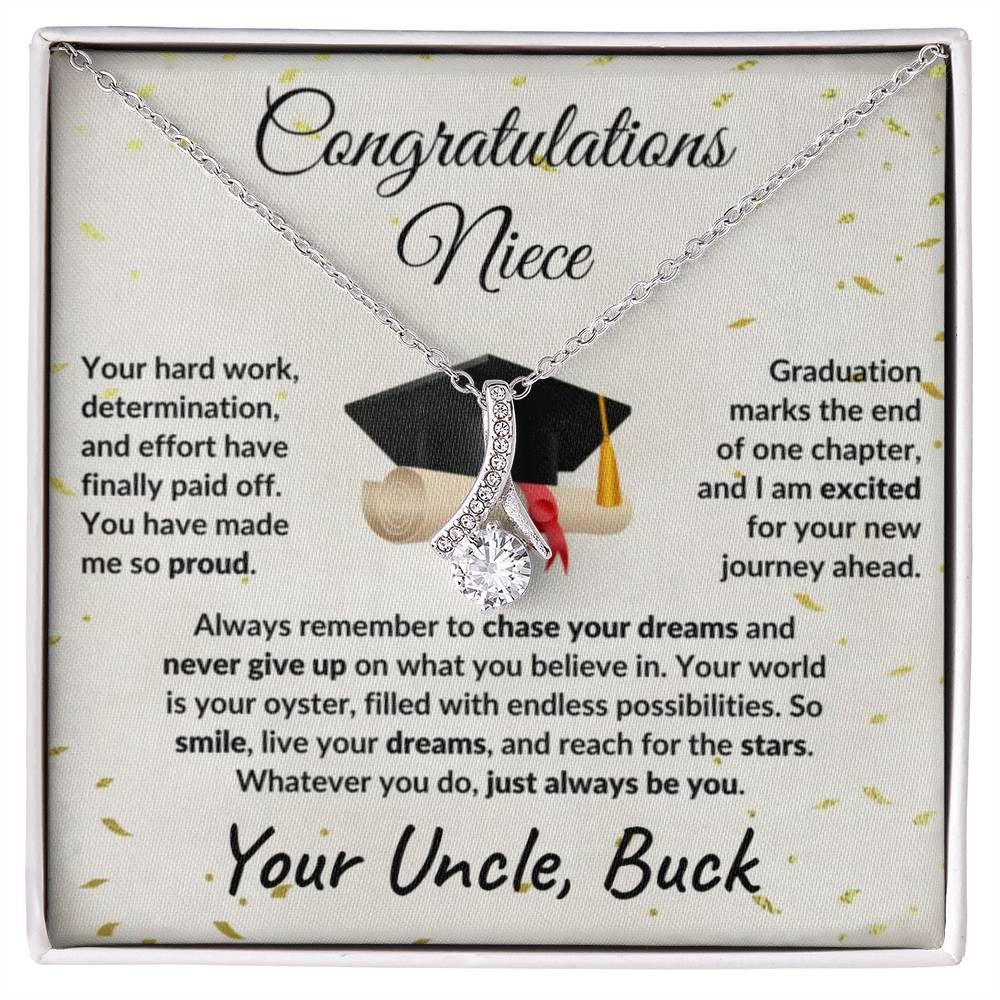 Niece Graduation Gift from Uncle Pendant Necklace - Mallard Moon Gift Shop