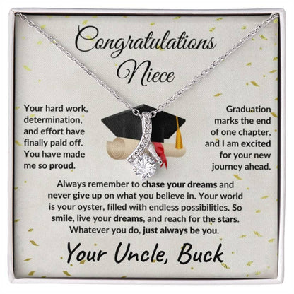 Niece Graduation Gift from Uncle Pendant Necklace - Mallard Moon Gift Shop