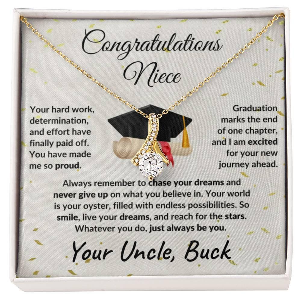 Niece Graduation Gift from Uncle Pendant Necklace - Mallard Moon Gift Shop