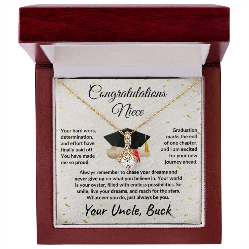 Niece Graduation Gift from Uncle Pendant Necklace - Mallard Moon Gift Shop