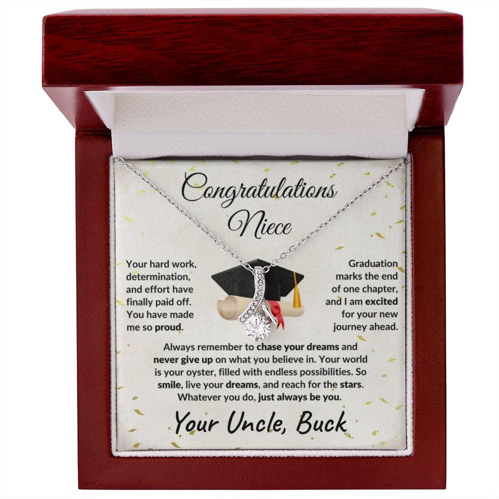 Niece Graduation Gift from Uncle Pendant Necklace - Mallard Moon Gift Shop