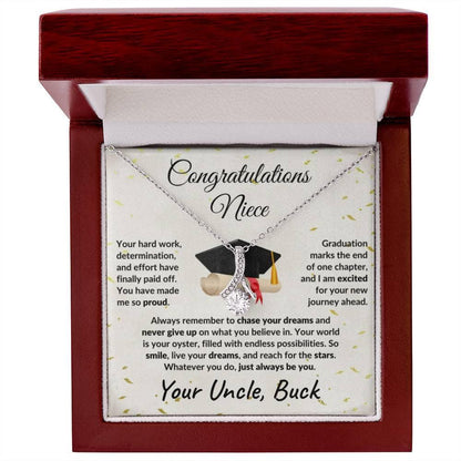 Niece Graduation Gift from Uncle Pendant Necklace - Mallard Moon Gift Shop