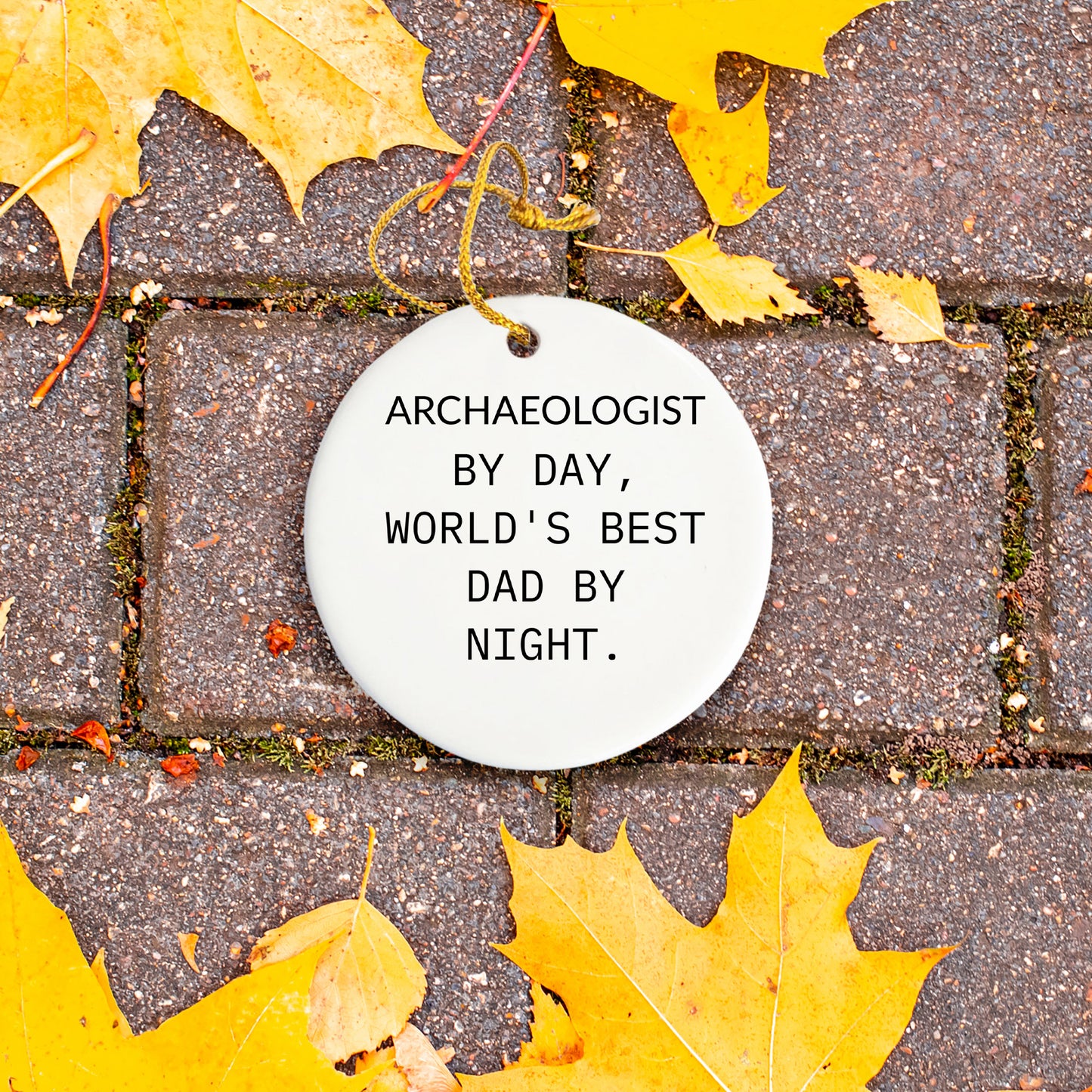 Archaeologist Gifts from Men - Funny Circle Ornament, 'Archaeologist By Day, World's Best Dad By Night.' - Christmas Unique Gifts for Family
