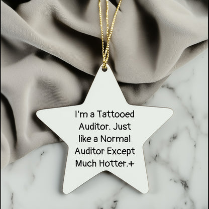 Auditor Gifts, Funny Quote Star Ornament, Gifts from Men to Coworkers, Perfect Christmas Unique Gifts for Auditor Friends