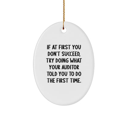 Auditor Oval Ornament Funny Quote Gifts from Friends, Gifts for Auditor, Christmas Unique Gifts