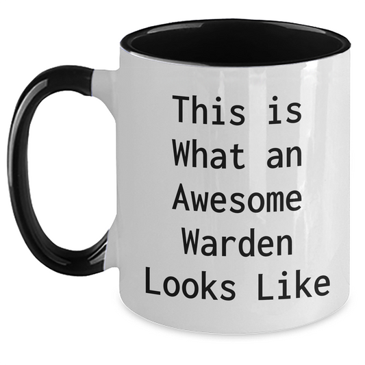 Funny Warden Gifts from Men - This Is What An Awesome Warden Looks Like Two Tone Coffee Mug for Father's Day Unique Gifts - Main