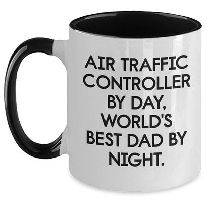 Funny Air Traffic Controller Gifts from Mom to Air Traffic Controller By Day, World's Best Dad By Night. Graduation Unique Gifts for Men - Main